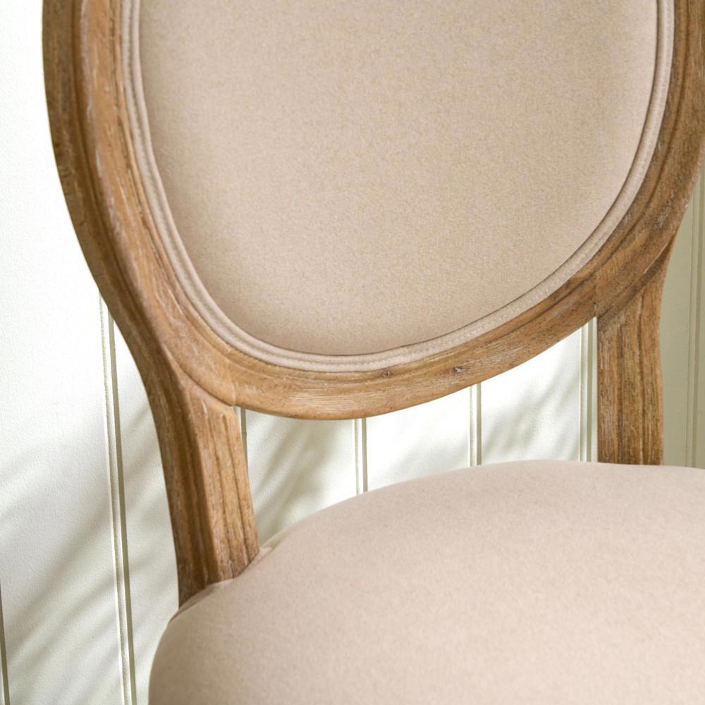 Sienna Beau Linen Round Back Chair, Weathered Oak / Natural